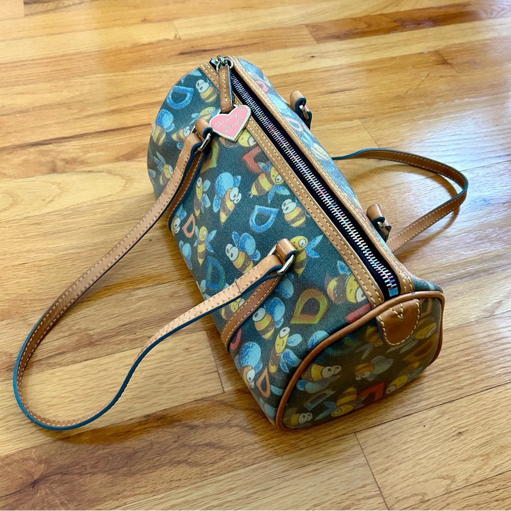 Dooney & Burke Bee Pattern Barrel Bag
